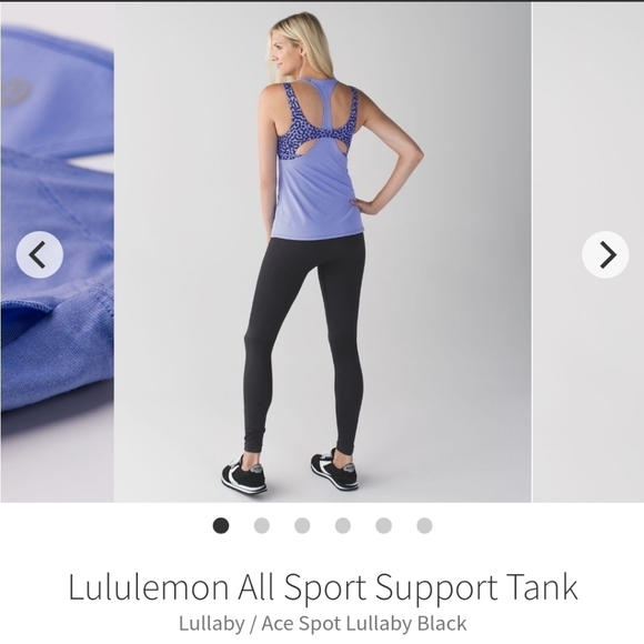 Lululemon All Sport Support Tank in Lullaby Ace Spot Lullaby Black size 8 - Picture 4 of 9
